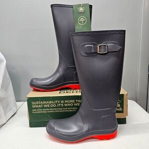 Kamik Women's Gray Rain Boots with Red Soles Size 6 NEW